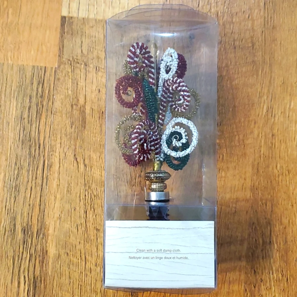 Pier‎ 1 Holiday Swirl Wire Beaded Wine Stopper